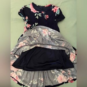 Dark blue, floral dress